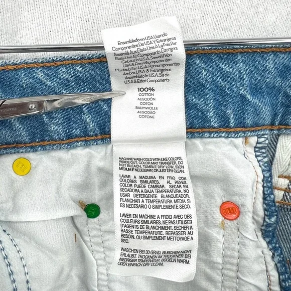 MOTHER SNACKS Jeans Womens 28 Blue Pleated Fun Dip Puddle Like Nothing Else NEW - Picture 12 of 16